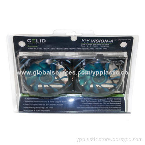 CPU cooler plastic packaging, customized sizes and prints available, 15 years manufacturer